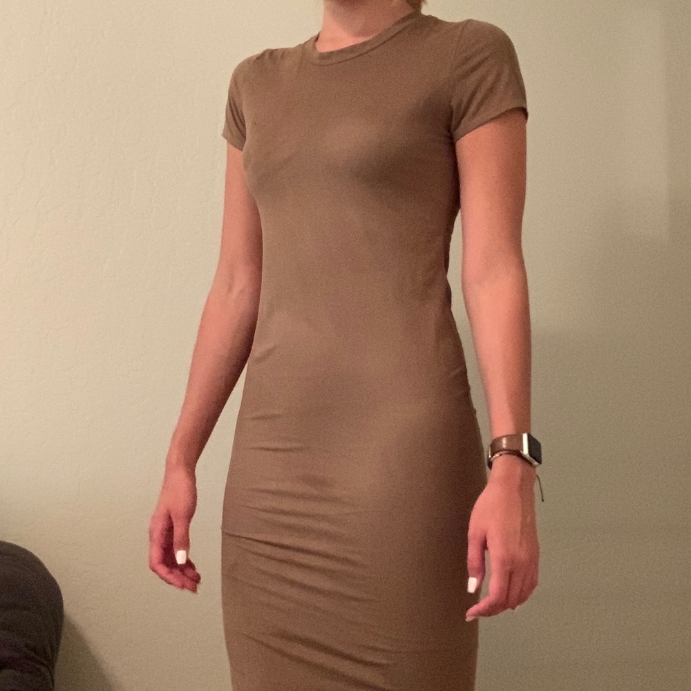 Vibe Sportswear Fitted Suede Dress